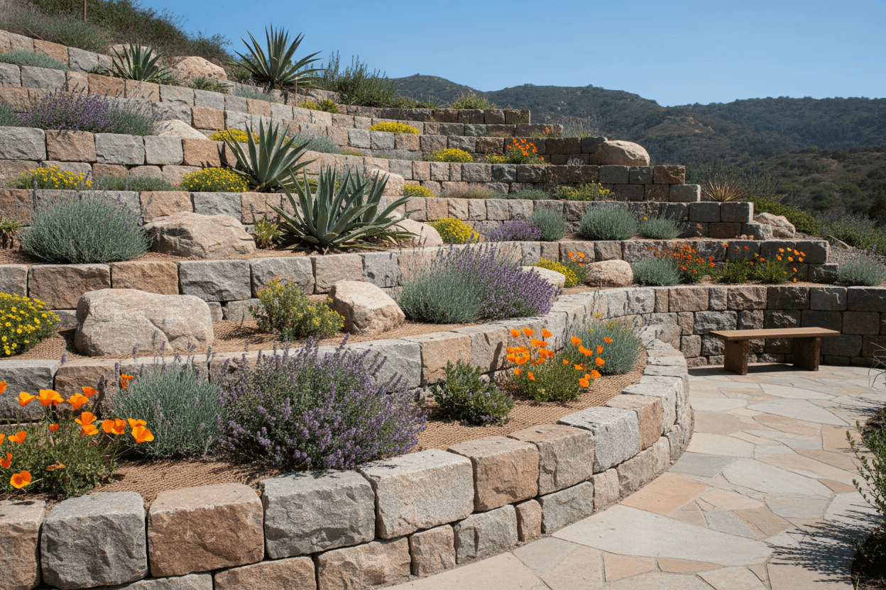 Natural Stone Retaining Wall